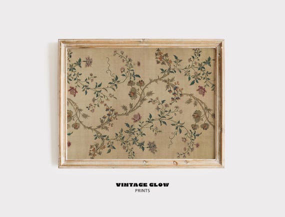 Vintage Floral Tapestry Pattern Art Print