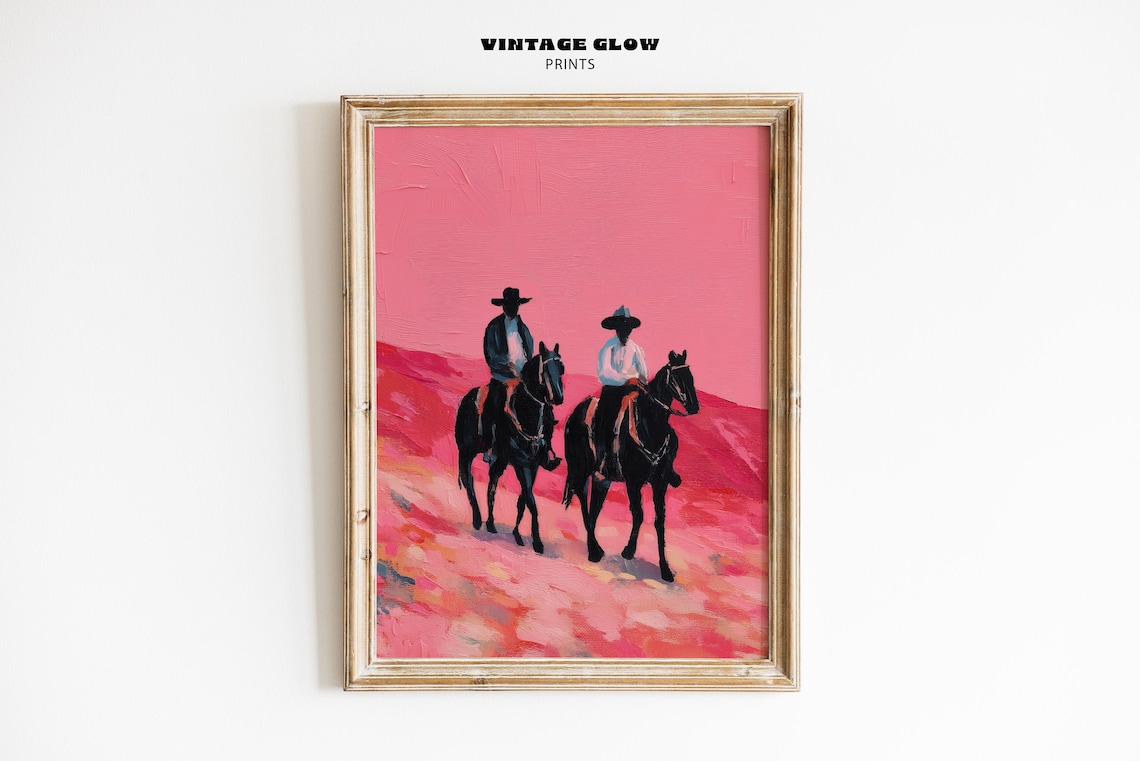 Southwestern Cowboys Abstract Horse Art Print