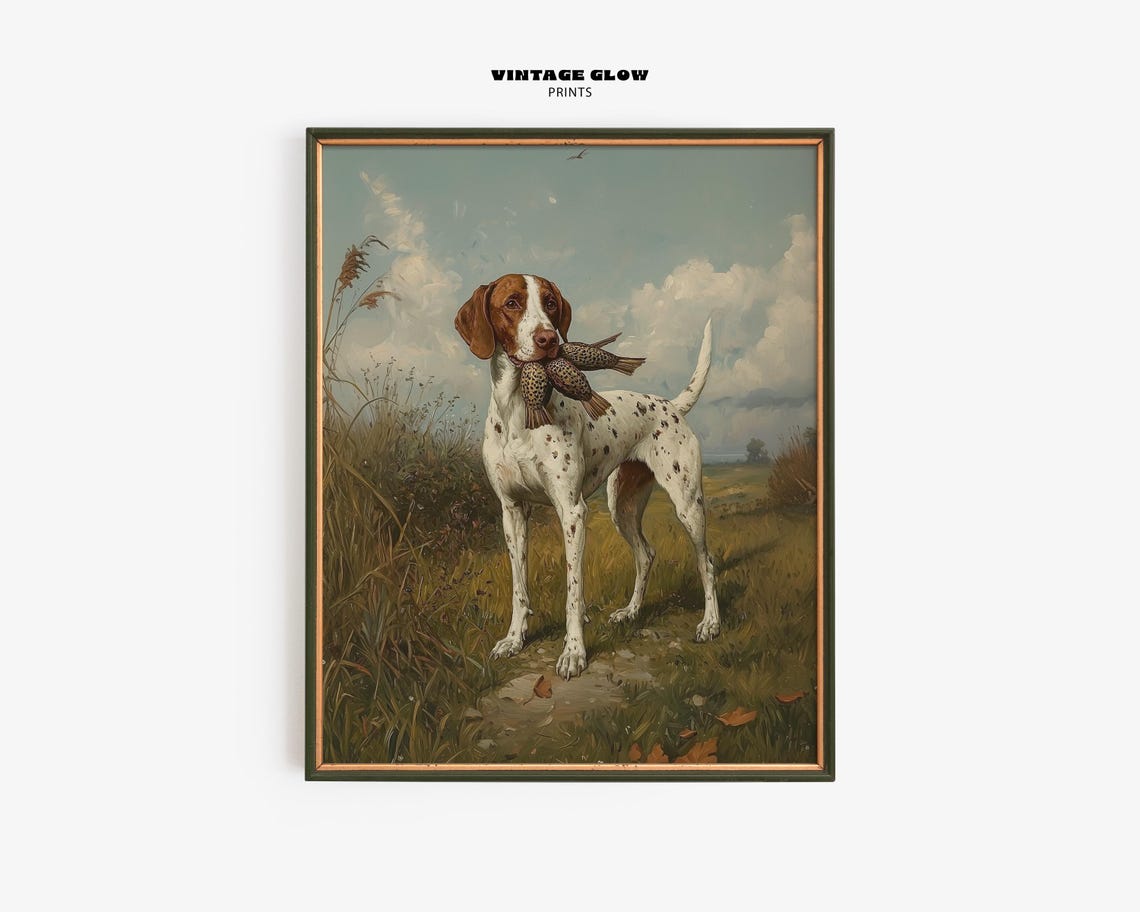 German Shorthaired Pointer Hunting Dog Pheasant Vintage Sporting Print