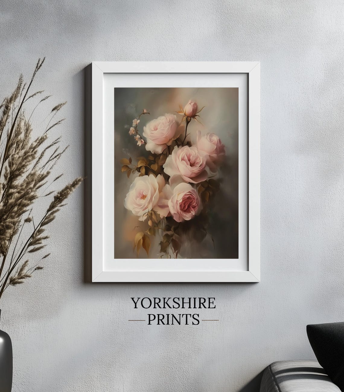 Moody Floral Wall Art Dark Academia Print Antique Oil Painting Vintage Flower Moody Rose Flower Wall Art - Image 2