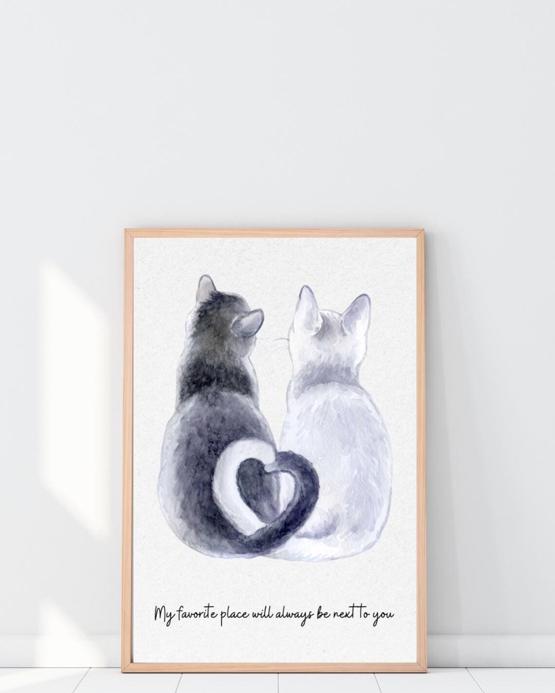 Romantic Cats Valentines Poster, My Favorite Place