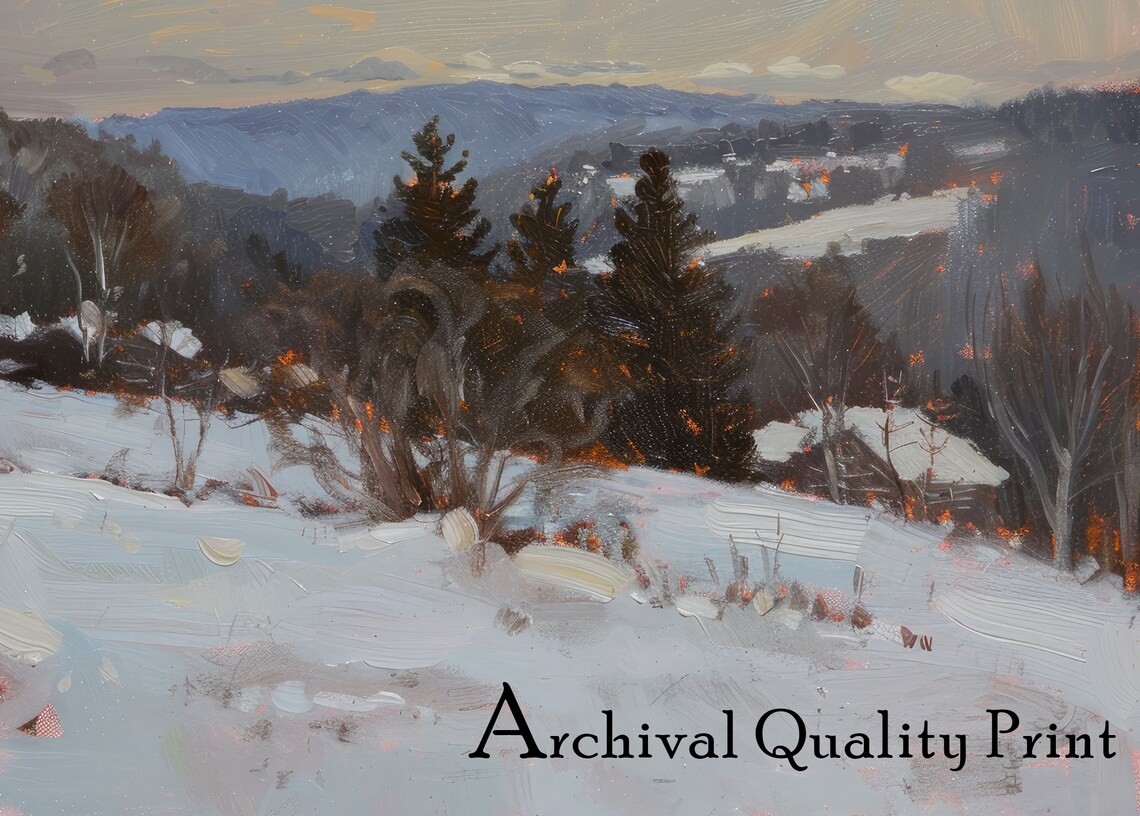 Moonlit Landscape Painting, Rural Night Scene - Image 4