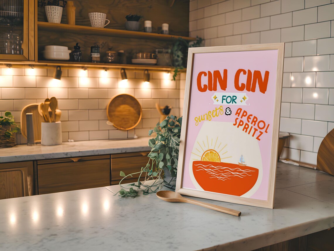 Aperol Spritz, Italian Cocktail Art Print - Image 7