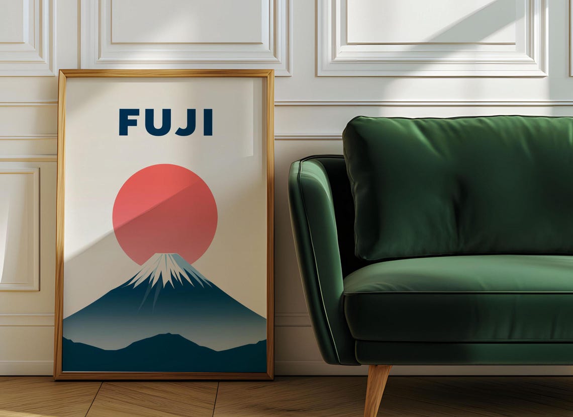 Vintage Fuji Mountain Travel Poster, Nature Landscape - Image 6