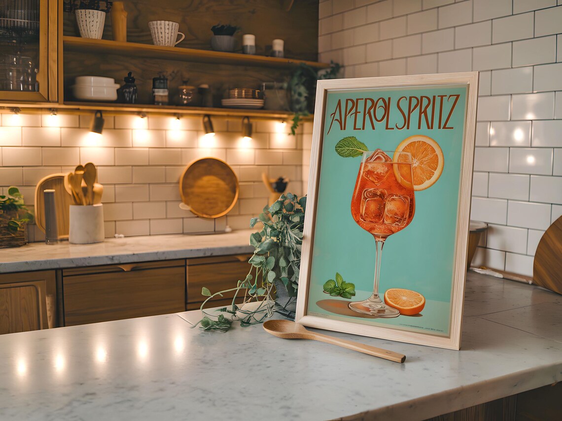 Aperol Spritz Retro Poster, Cocktail Art - Image 7