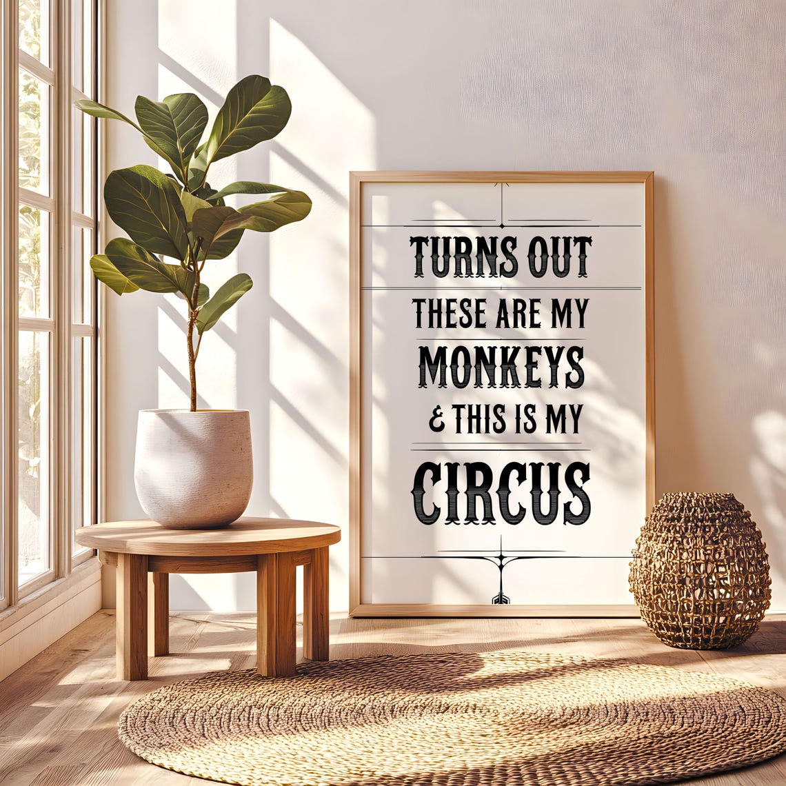 My Monkeys Circus, Funny Typography Art Print - Image 6