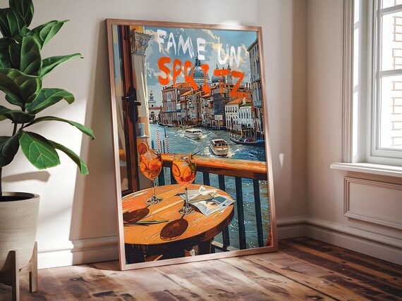 Aperol Spritz Italian Cocktail Art Print