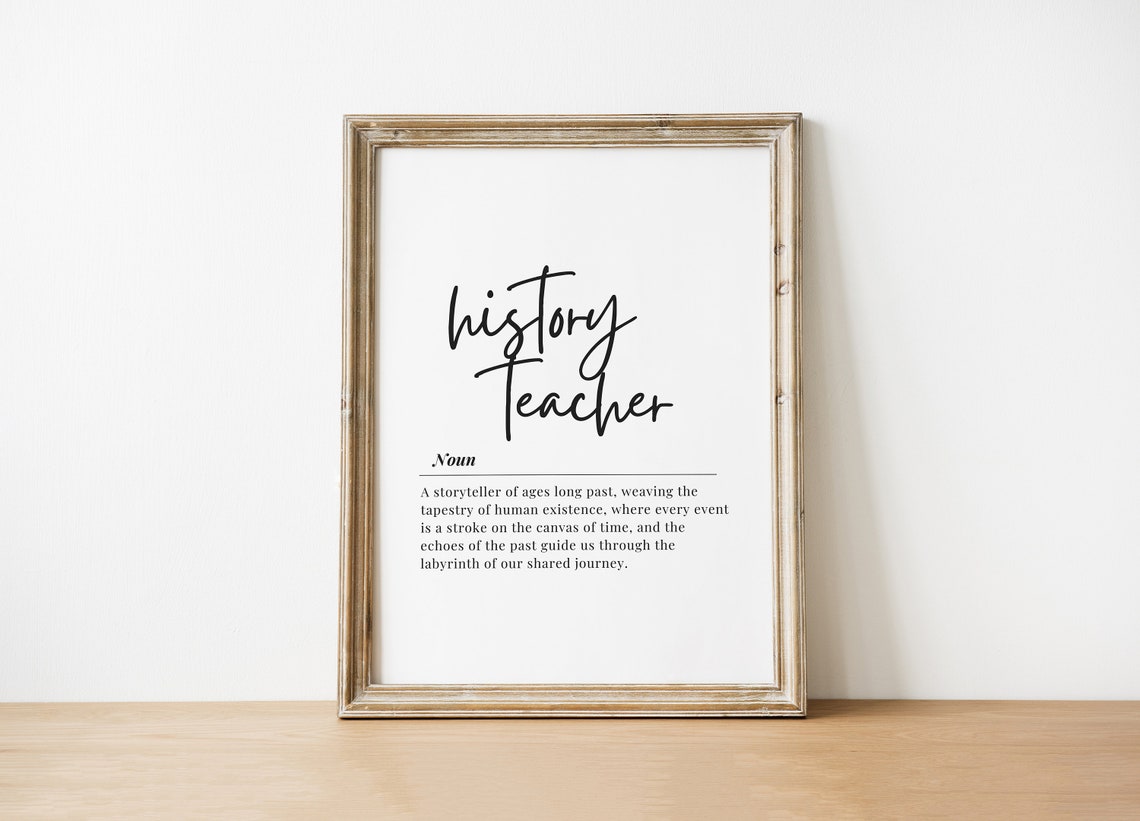 History Teacher Dictionary Definition Thank You Gift Art Poster