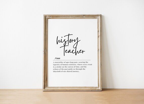 History Teacher Dictionary Definition Thank You Gift Art Poster