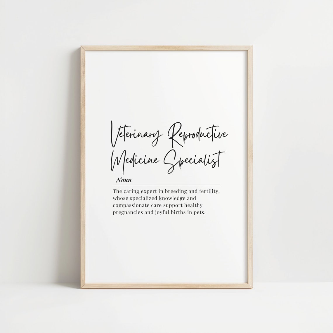 Veterinary Reproductive Medicine Specialist Definition Poster