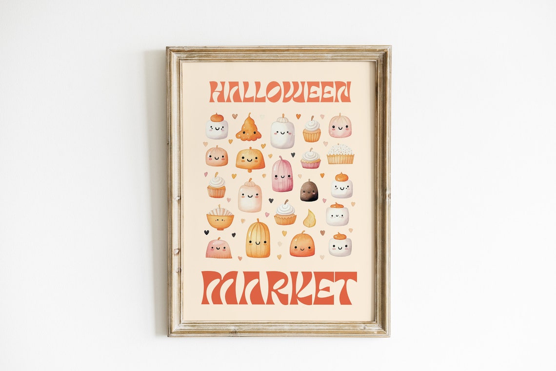 Halloween Market Wall Art Kids Decor Nursery Gift For