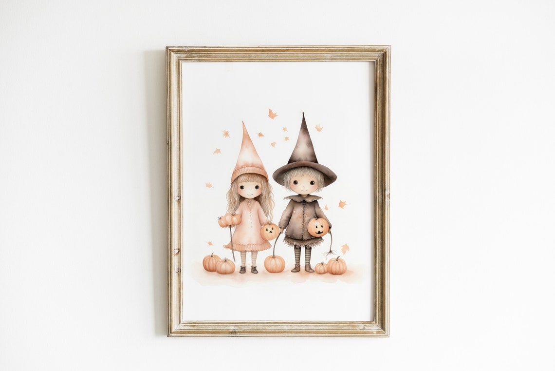 Cute Kids Trick Or Treat Wall Art Halloween Decor Nursery
