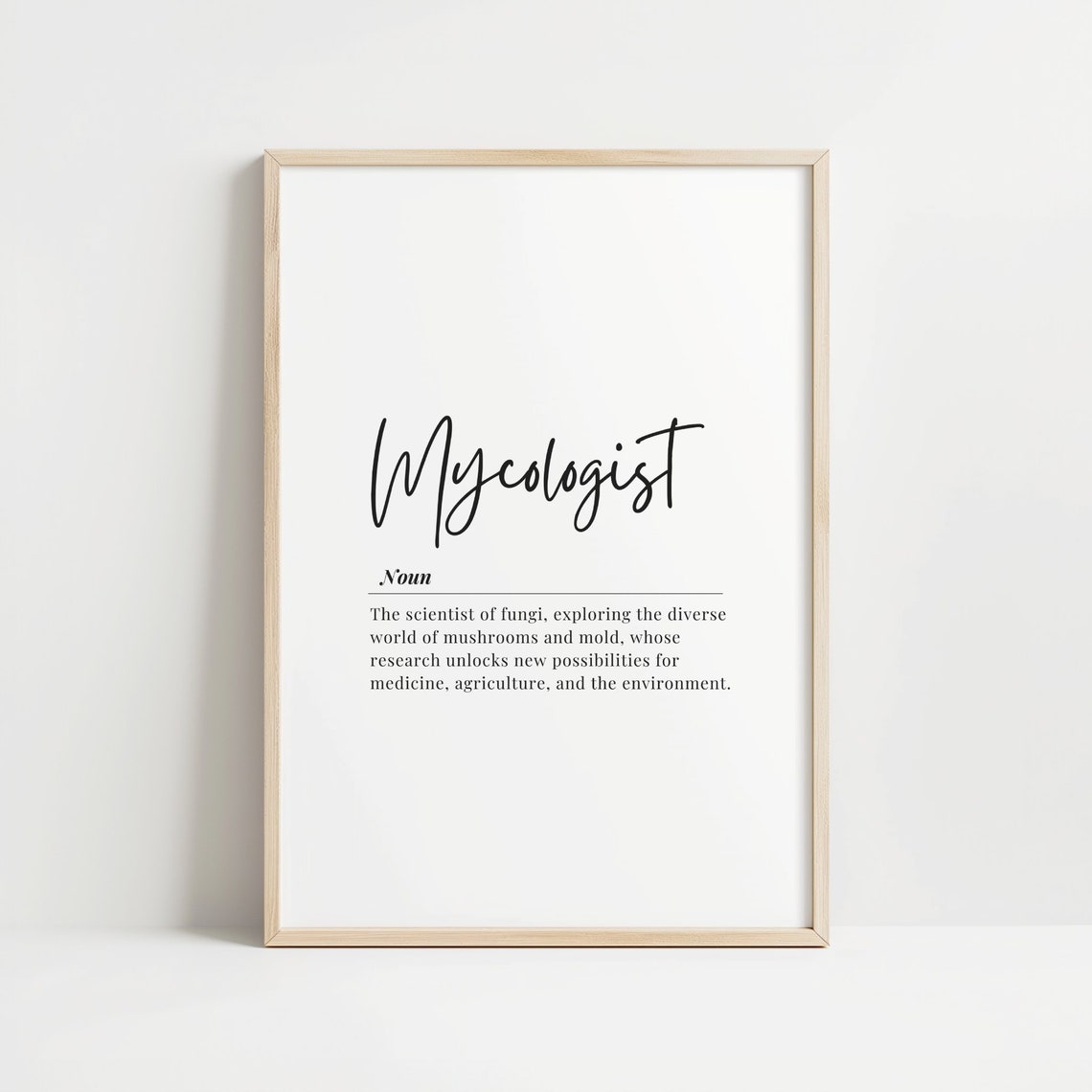 Mycologist Definition Noun Typography Science Decorative Poster