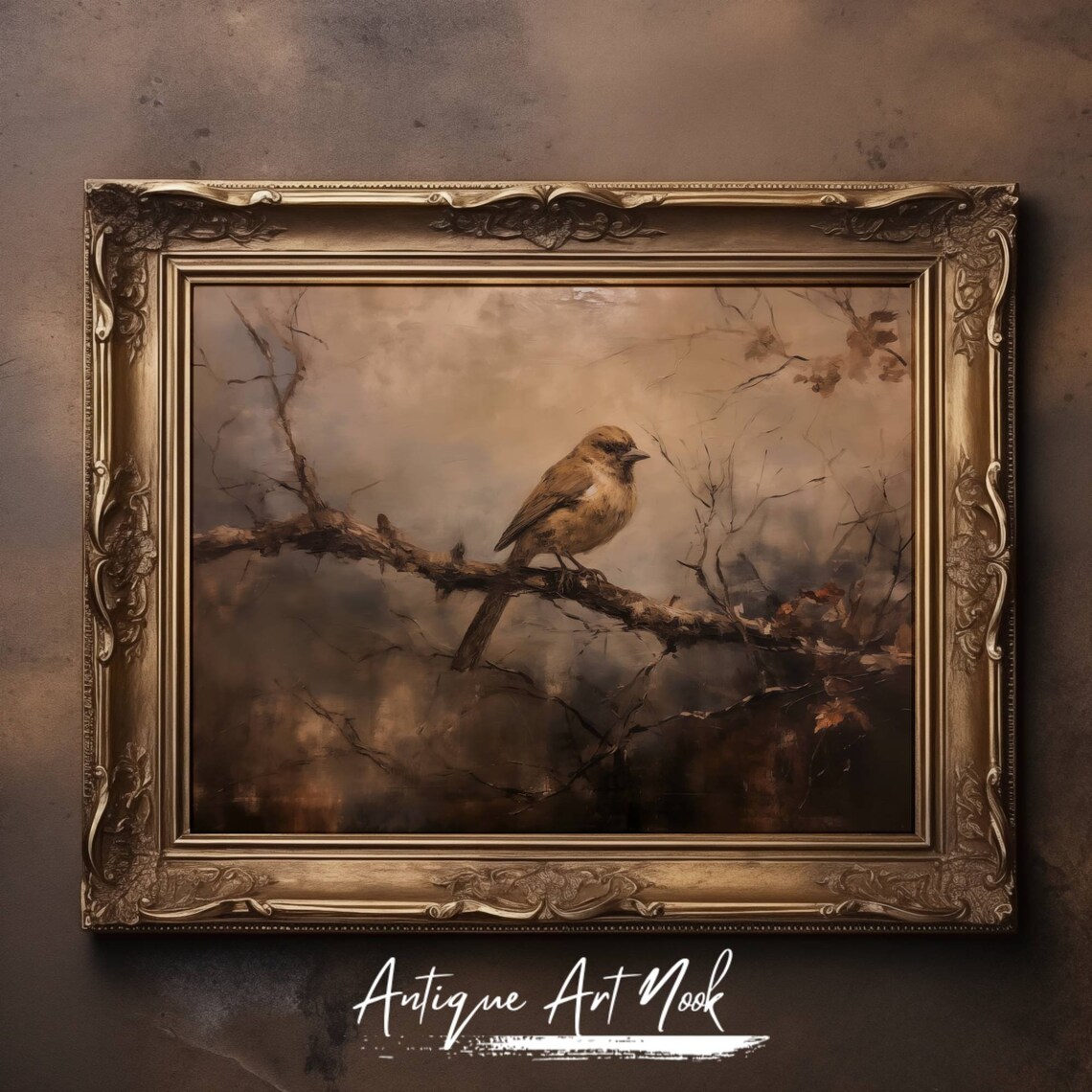 Little Brown Bird, Rustic Antique Wall Art - Image 2