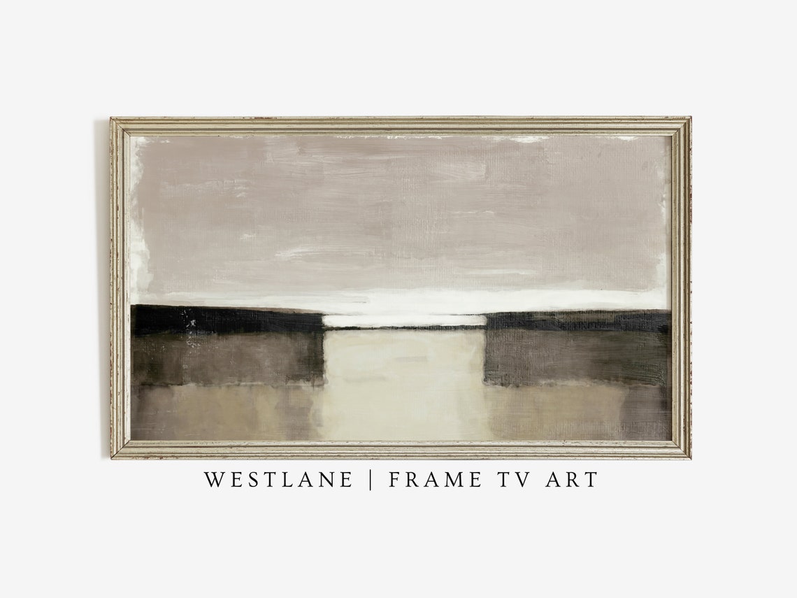 Mid Century Modern Neutral Abstract Painting Beige Blocks Art Print - Image 3