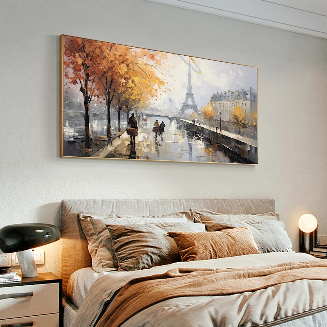Rainy Autumn Paris Boulevard Eiffel Tower Street Scene Poster - Image 6
