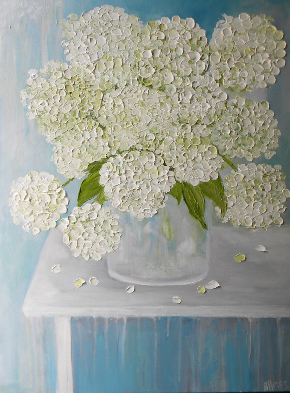 Custom Hydrangea Oil Painting, Botanical Art Print - Image 5