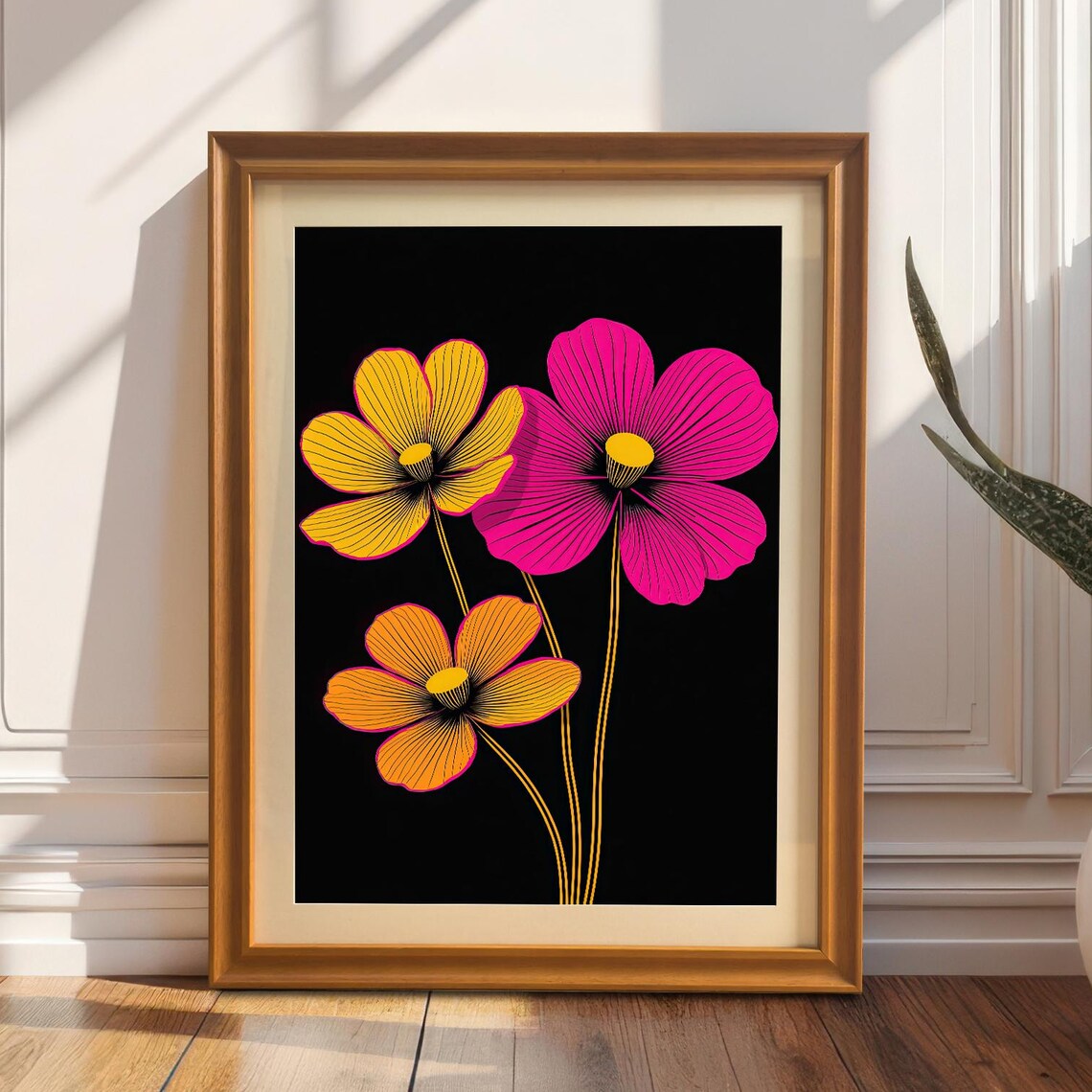 Cosmos Flower Bloom Poster, Botanical Wall Art