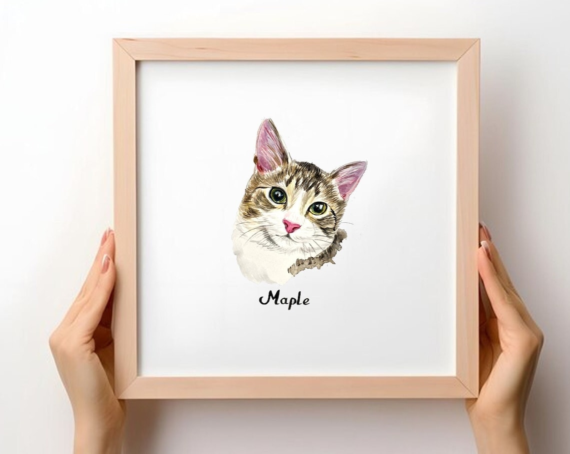 Custom Cat Portrait From Photo, Christmas Gift - Image 2