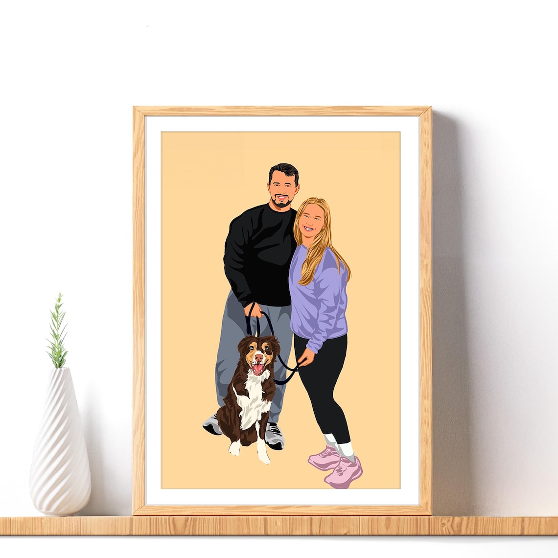 Custom Couple Faceless Portrait, Personalized Art Print - Image 3
