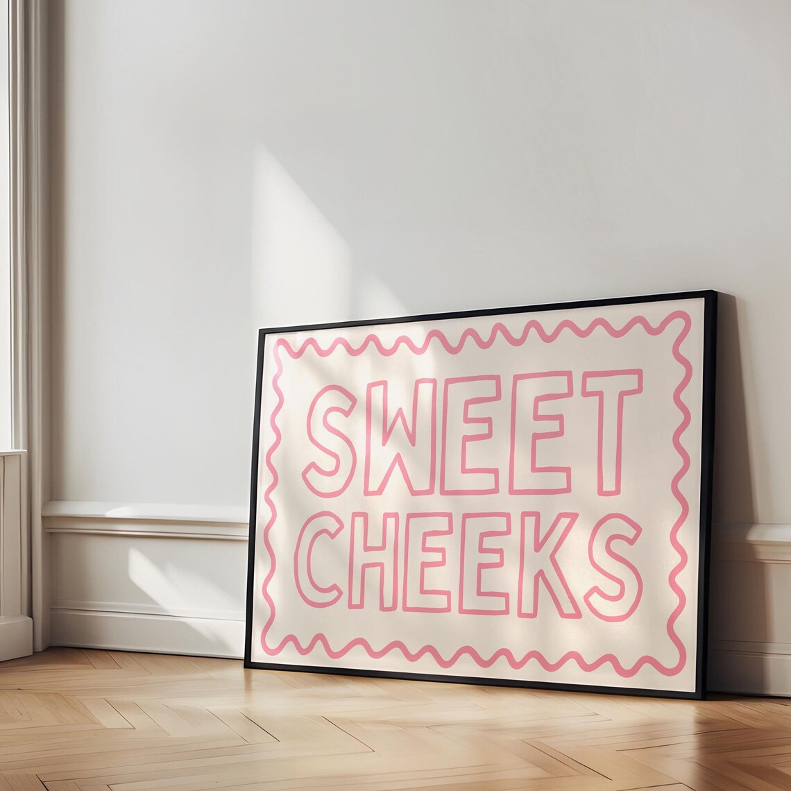 Sweet Checks Funny Pink Preppy Bathroom Art Print