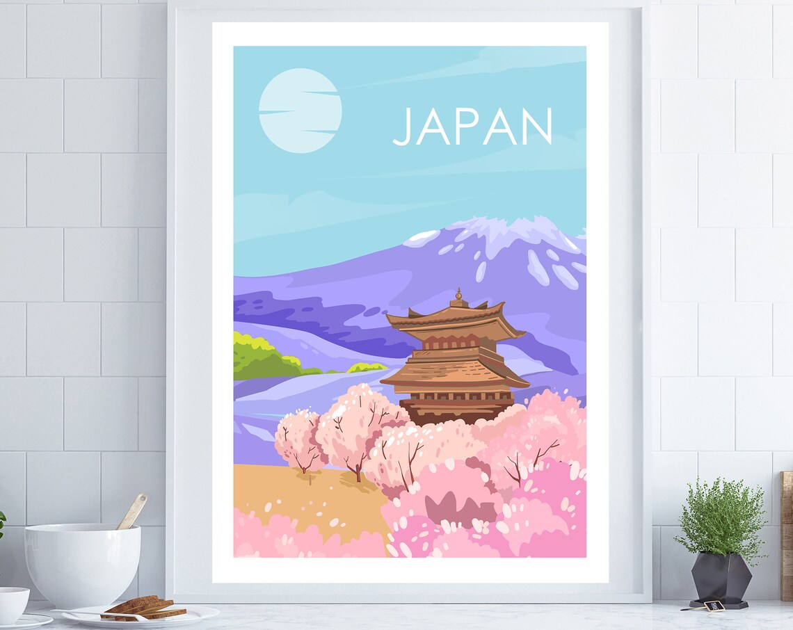 Japan Retro Travel Poster, City Poster Art Print