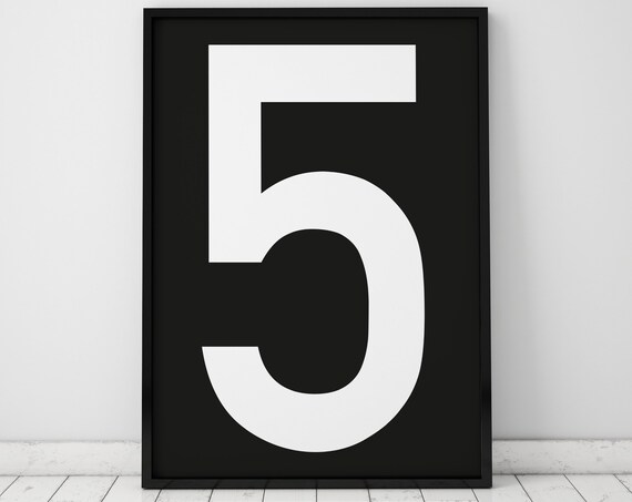 Number 5 Print Wall Art Scandinavian Poster Instant