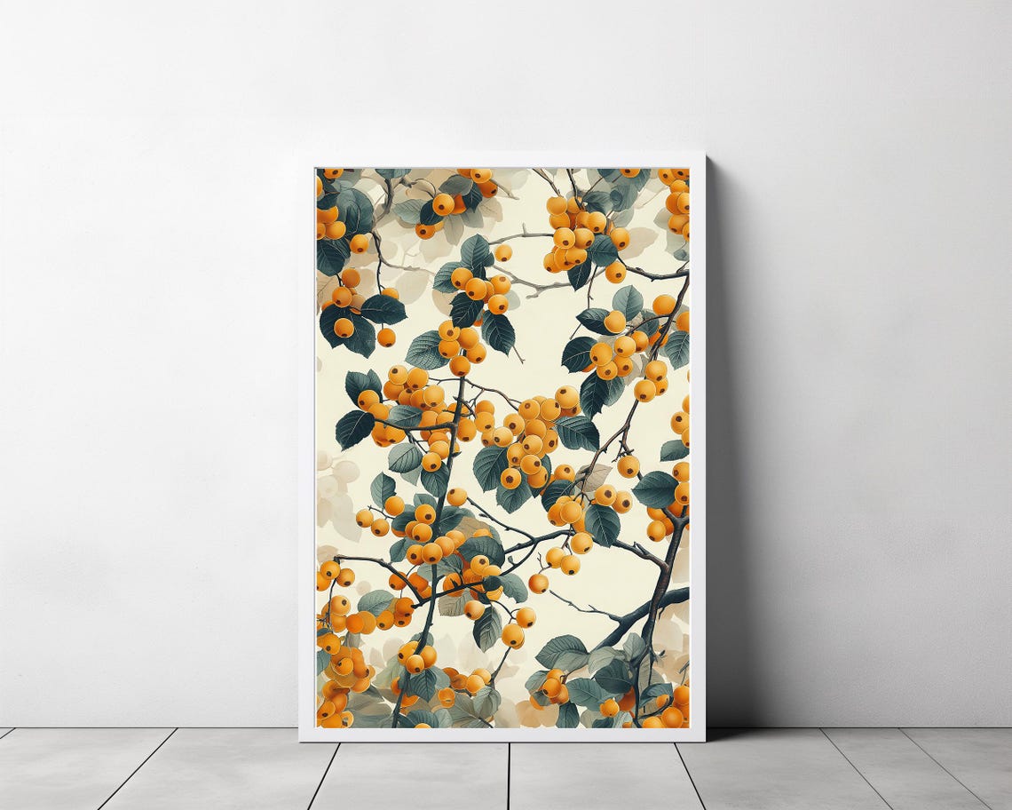 Golden Wattle Yellow Blossom Cream Background Botanical Poster - Image 3