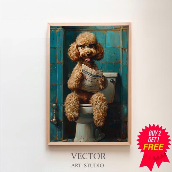 Goldendoodle Auf Toilette Badezimmer Bild Digitaler Goldendoodle Geschenk Funny Picture Wall Art Einrichtung Ideen Badezimmer