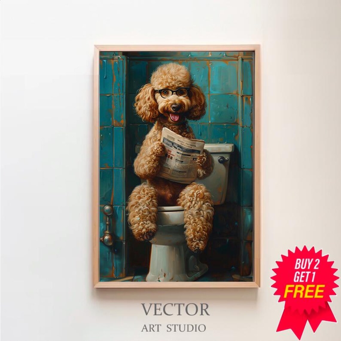 Goldendoodle Auf Toilette Badezimmer Bild Digitaler Goldendoodle Geschenk Funny Picture Wall Art Einrichtung Ideen Badezimmer