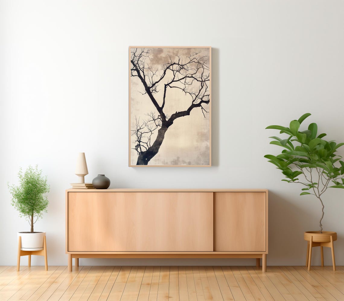 Wabi Sabi Wall Art Wabi Sabi Abstract Tree Art Neutral Print Wabisabi Texture Print Modern Neutral Print - Image 2