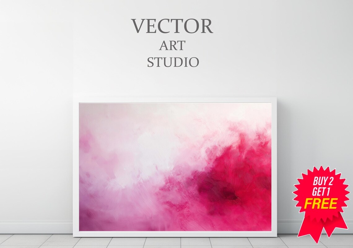 Blush Pink To Magenta Dreamy Abstract Color Field Wash Poster - Image 3
