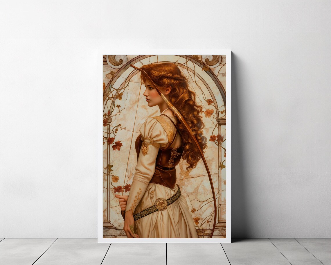 Artemis Art Nouveau Greek Goddess Art Print - Image 3