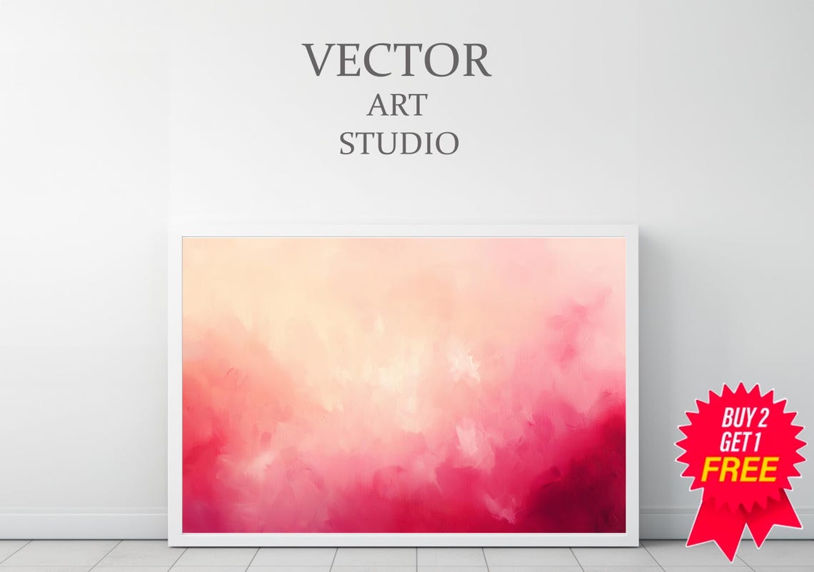 Soft Pink Watercolor Abstract Gradient Modern Minimalist Art Print - Image 3