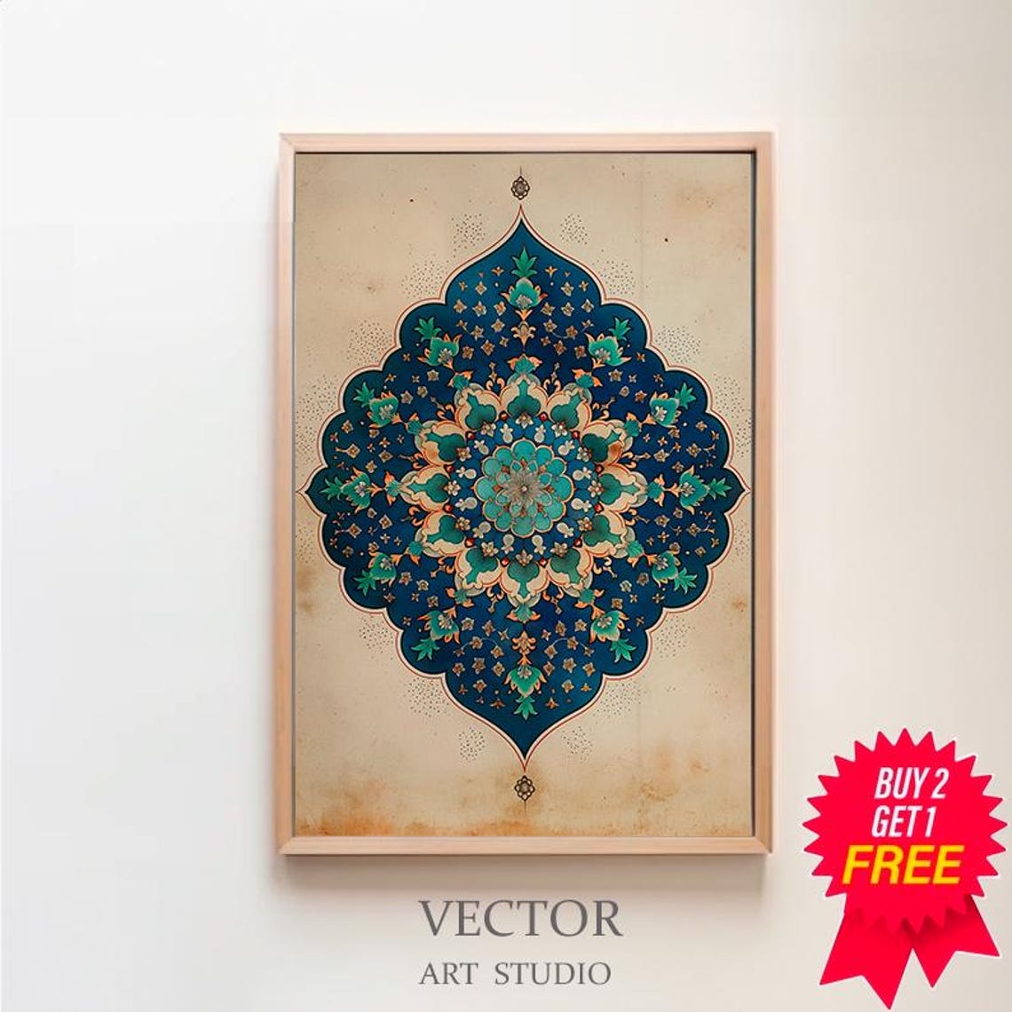 Islamic Geometric Art Artful Pattern Art Modern Islamic Wall Art Boho Islamic Poster Floral Tile Print Eid Decoration Muslim Home Decor