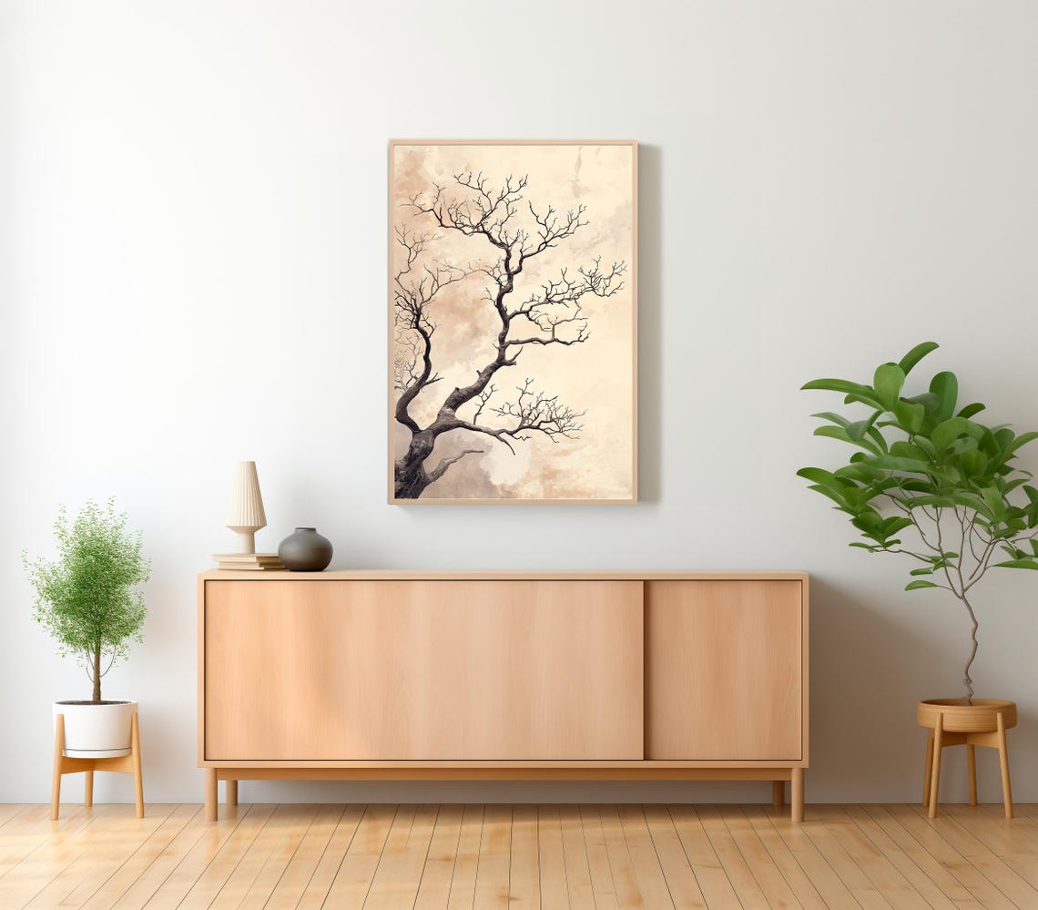 Wabi Sabi Wall Art Wabi Sabi Abstract Tree Art Neutral Print Wabisabi Texture Print Modern Neutral Print - Image 2