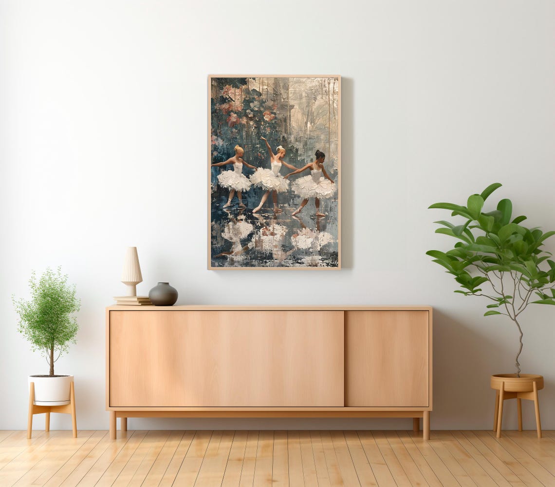 Ballet Print Coquette Room Decor Vintage Wall Art Coquette Wall Art Ballet Dance Balletcore Print Ballerina Tutu Oil Painting Ballerina Art - Image 2