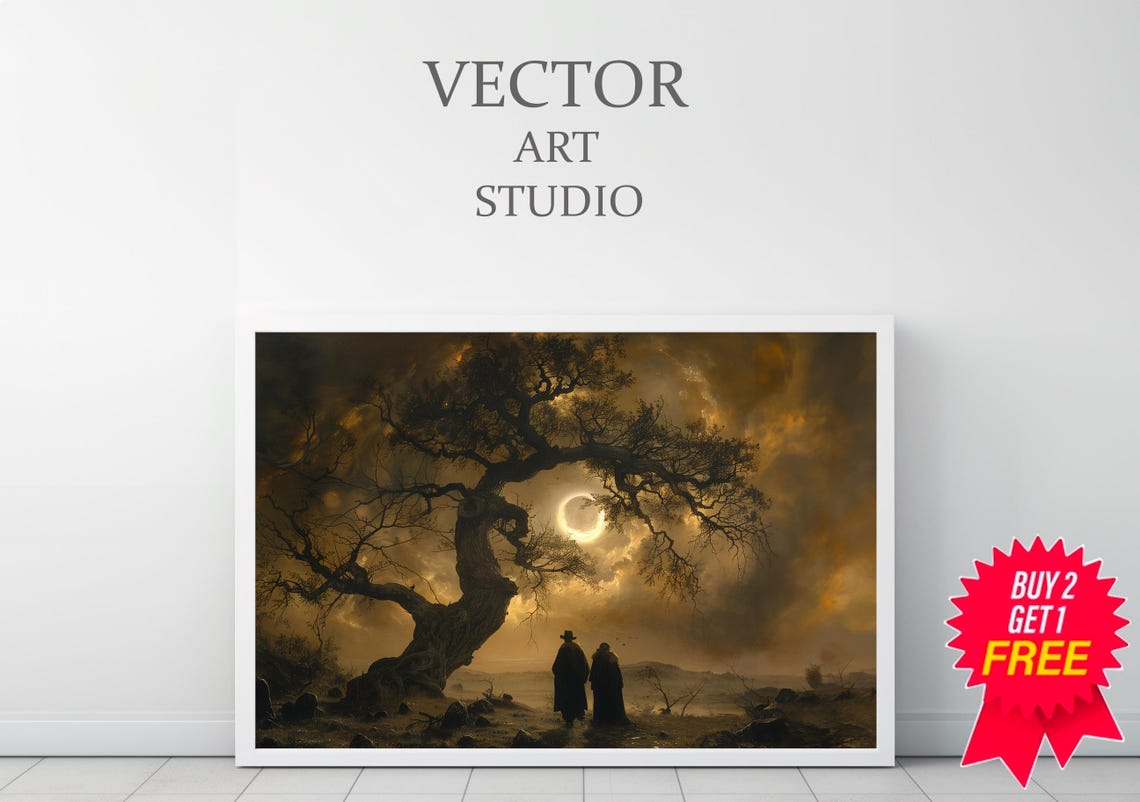 Moody Vintage Landscape Vintage Art Vintage Painting - Image 3