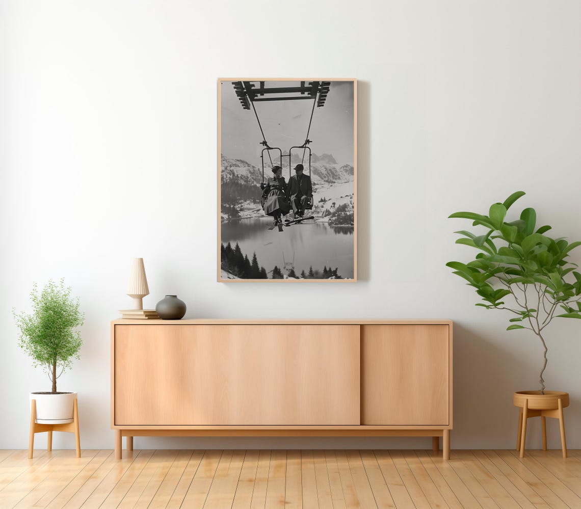 Vintage Ski Photo Print Art Vintage Ski Art Ski Home Decor Ski Poster Ski Lodge Wall Decor - Image 2