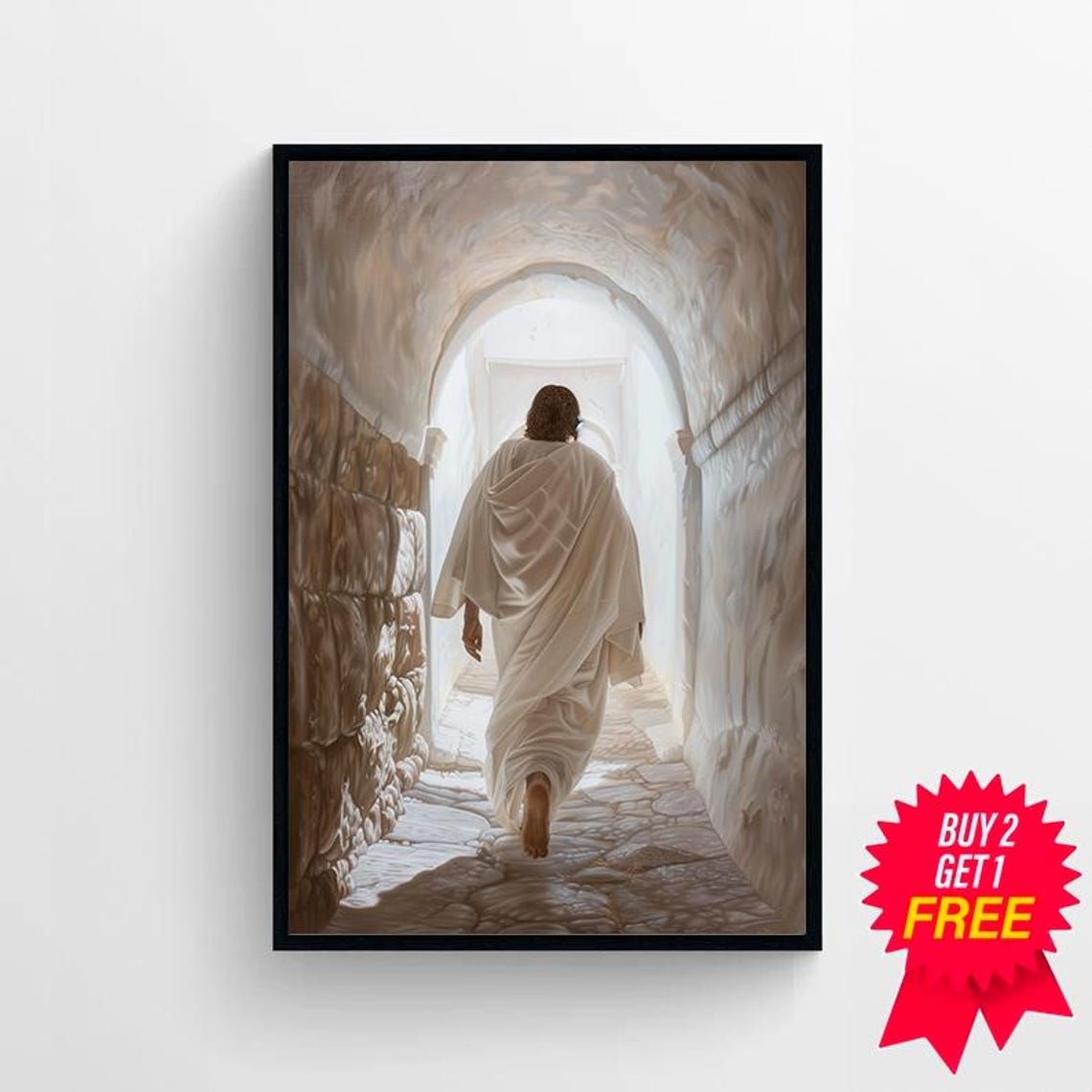 He Is Risen Jesus Leaving the Garden Tomb Easter Resurrection Poster - Image 4