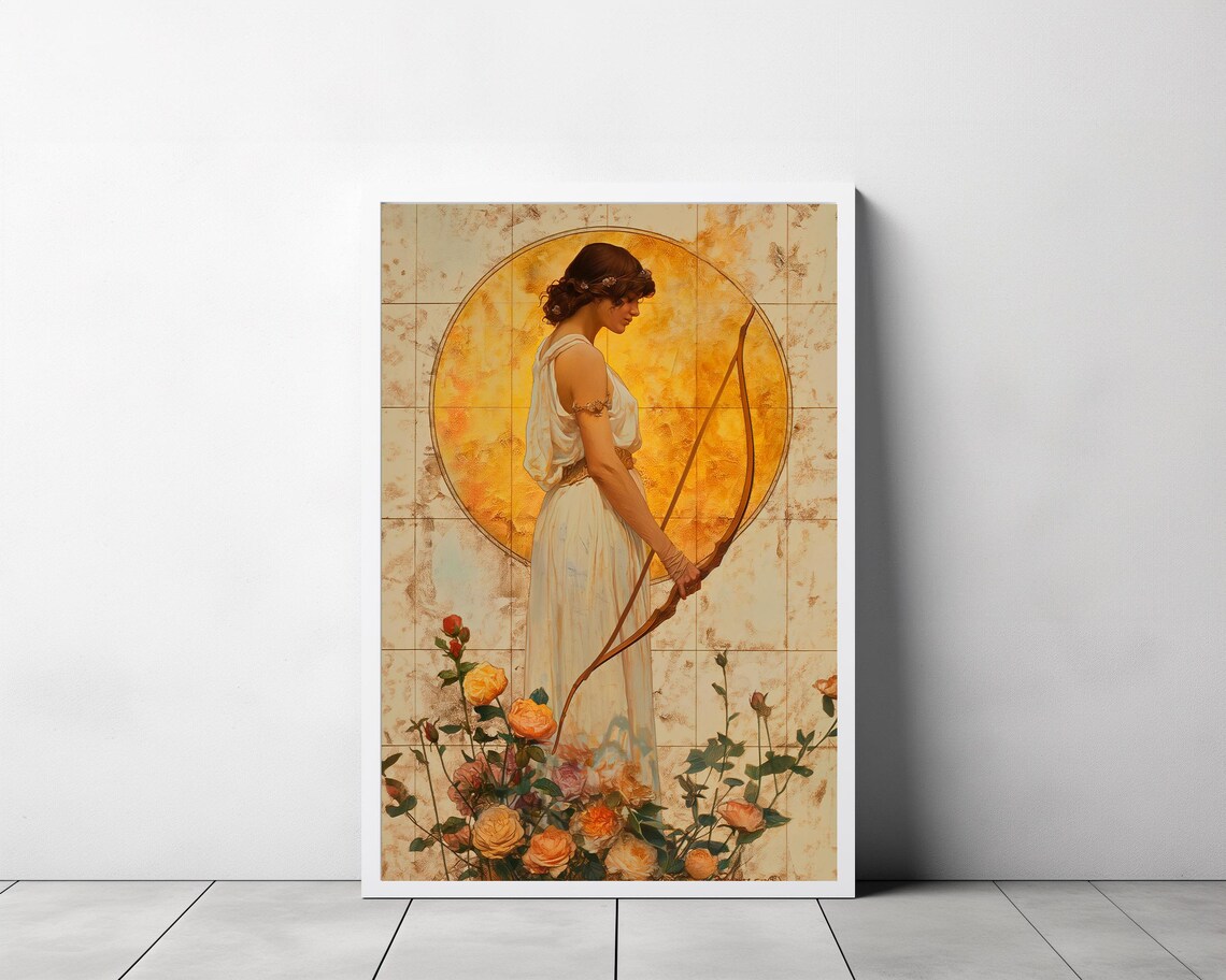 Artemis Art Nouveau Greek Mythology Wall Art Print - Image 3