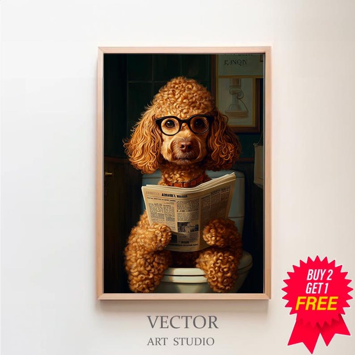 Goldendoodle Auf Toilette Badezimmer Bild Goldendoodle Geschenk Funny Picture Einrichtung Ideen Badezimmer Pets Gifts Wall Art Prints