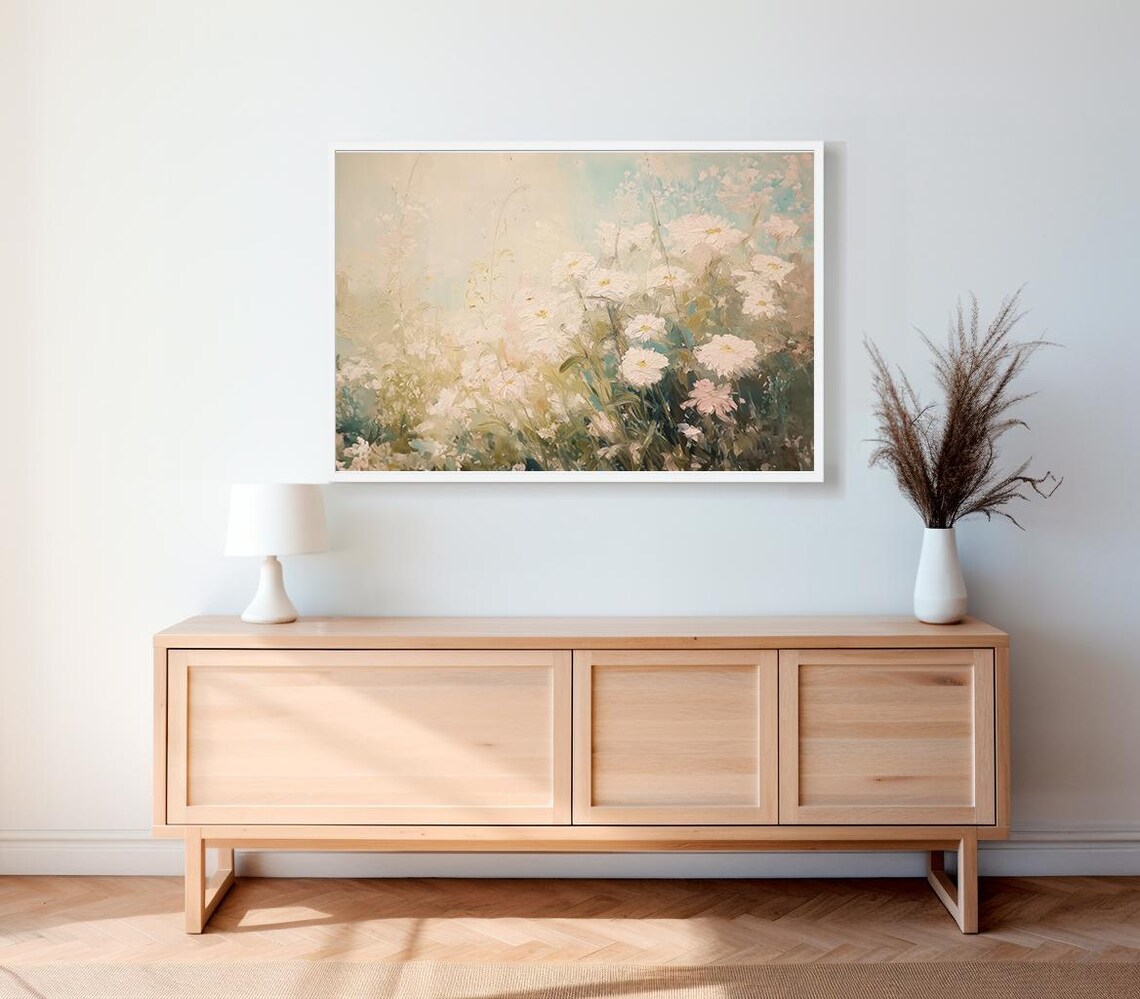 Soft Pastel Spring Wildflowers in Dreamy Impressionist Style Poster - Image 2