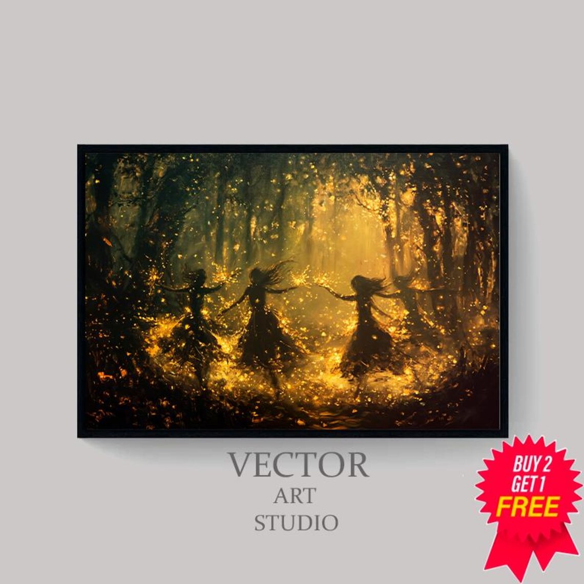 Fairies Vintage Wall Art Fae Witchy Moody Wall Art Dark Art Cottagecore Girls Room Decor Girly Whimsical Wall Art - Image 4