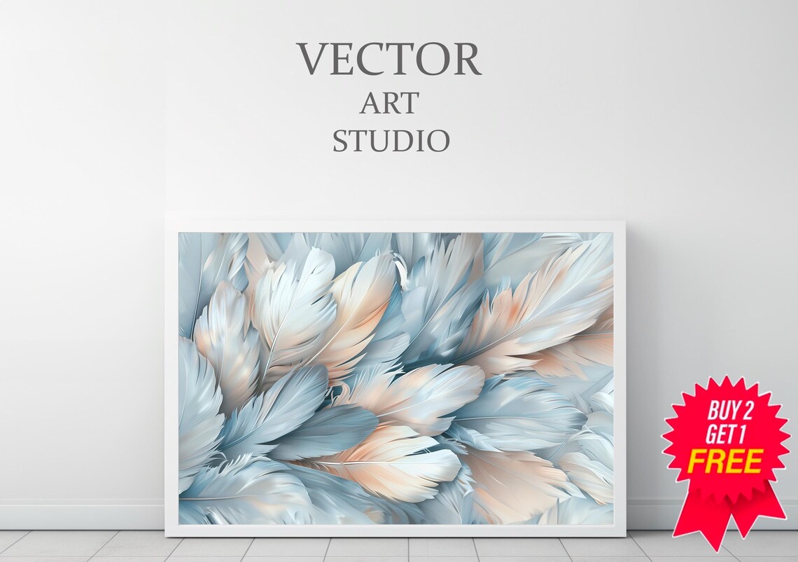 Abstract Feather Wall Art Print, Modern Home Decor - Image 3