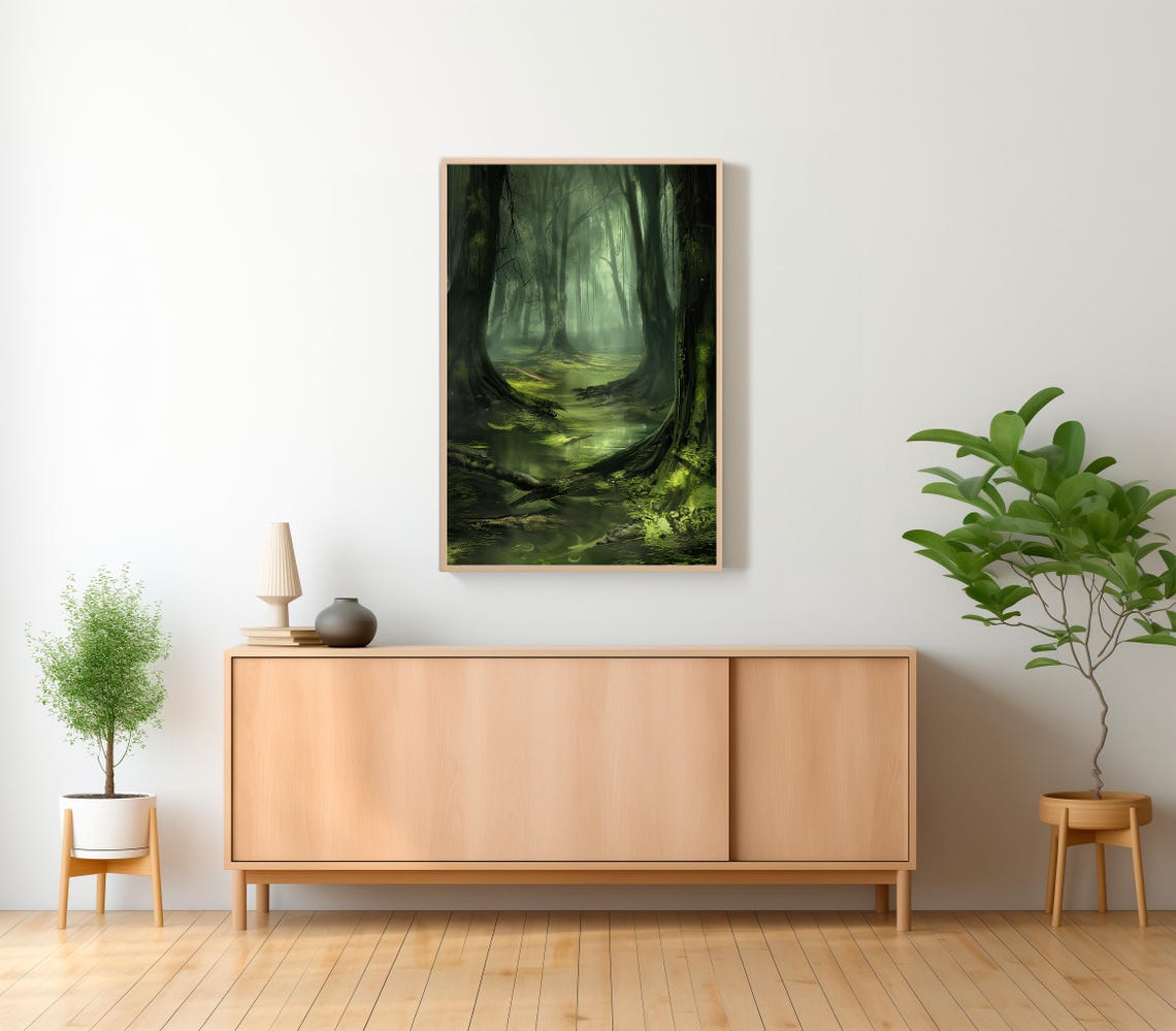 Creepy Swamp Print Southern Gothic Art Poster Print Dark And Moody Gothic Home Decor - Image 2