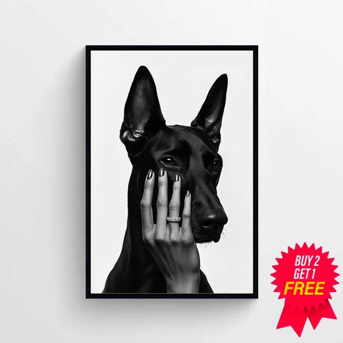 Doberman Pinscher Poster Black And White Luxury Fashion Print Doberman Wall Art Teen Girl Room Decor Dog Print Gifts - Image 4