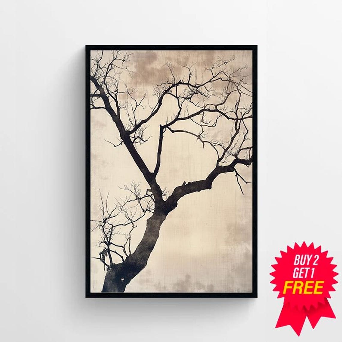 Wabi Sabi Wall Art Wabi Sabi Abstract Tree Art Neutral Print Wabisabi Texture Print Modern Neutral Print - Image 4