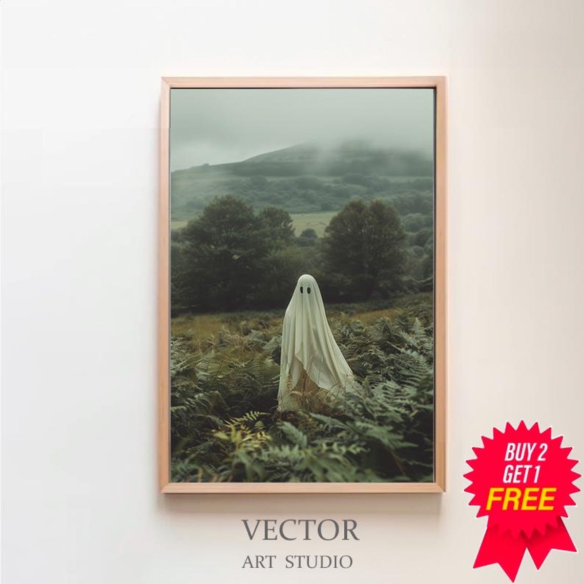 Ghost In The Forest A Ghost In The Highlands Vintage Poster Art Poster Print Dark Academia Ghost Print Gothic Victorian