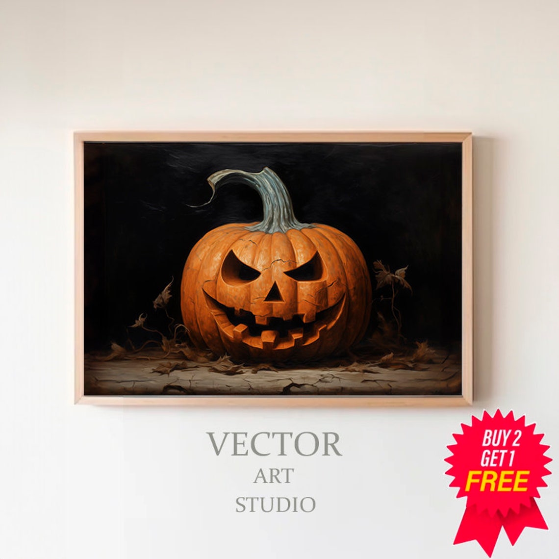 Carved Jack O Lantern With Wide Jagged Grin Dark Halloween Poster